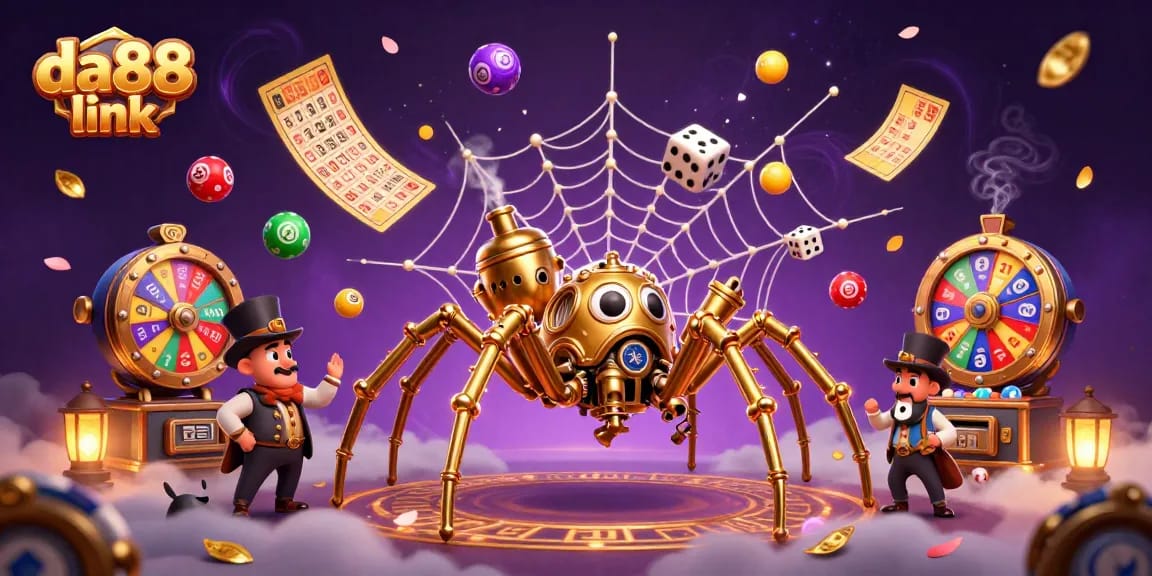 Engage with the fortune of da88 link amidst vibrant lottery games and steampunk visuals.
