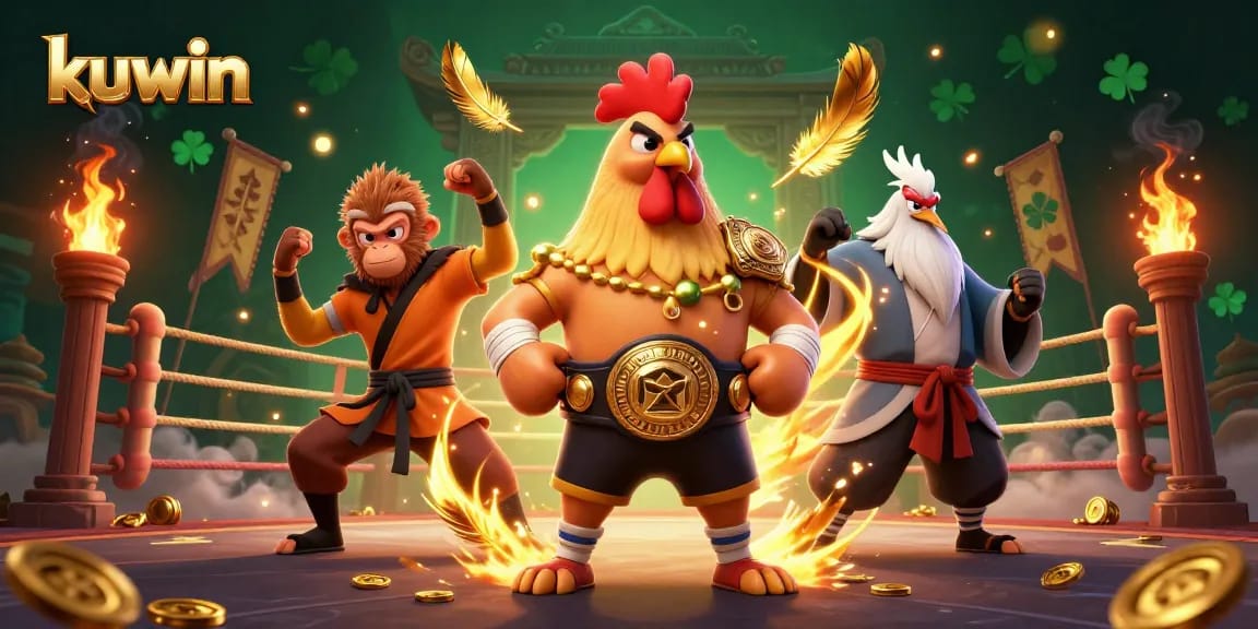 Kuwin offers an exciting betting experience with thrilling characters in a richly detailed casino scene.