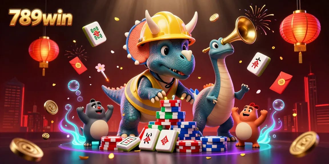 Engage with 789win's lively casino atmosphere featuring vibrant characters celebrating a poker game victory.