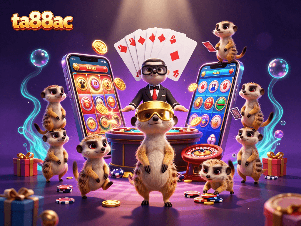 Enjoy a lively gaming scene at ta88ac with meerkats running a dynamic casino operation!