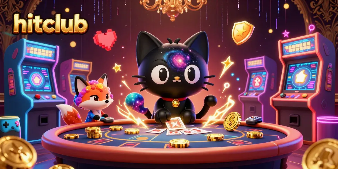 Experience the excitement of hitclub with a vibrant cosmic casino scene featuring dynamic characters and gaming elements.
