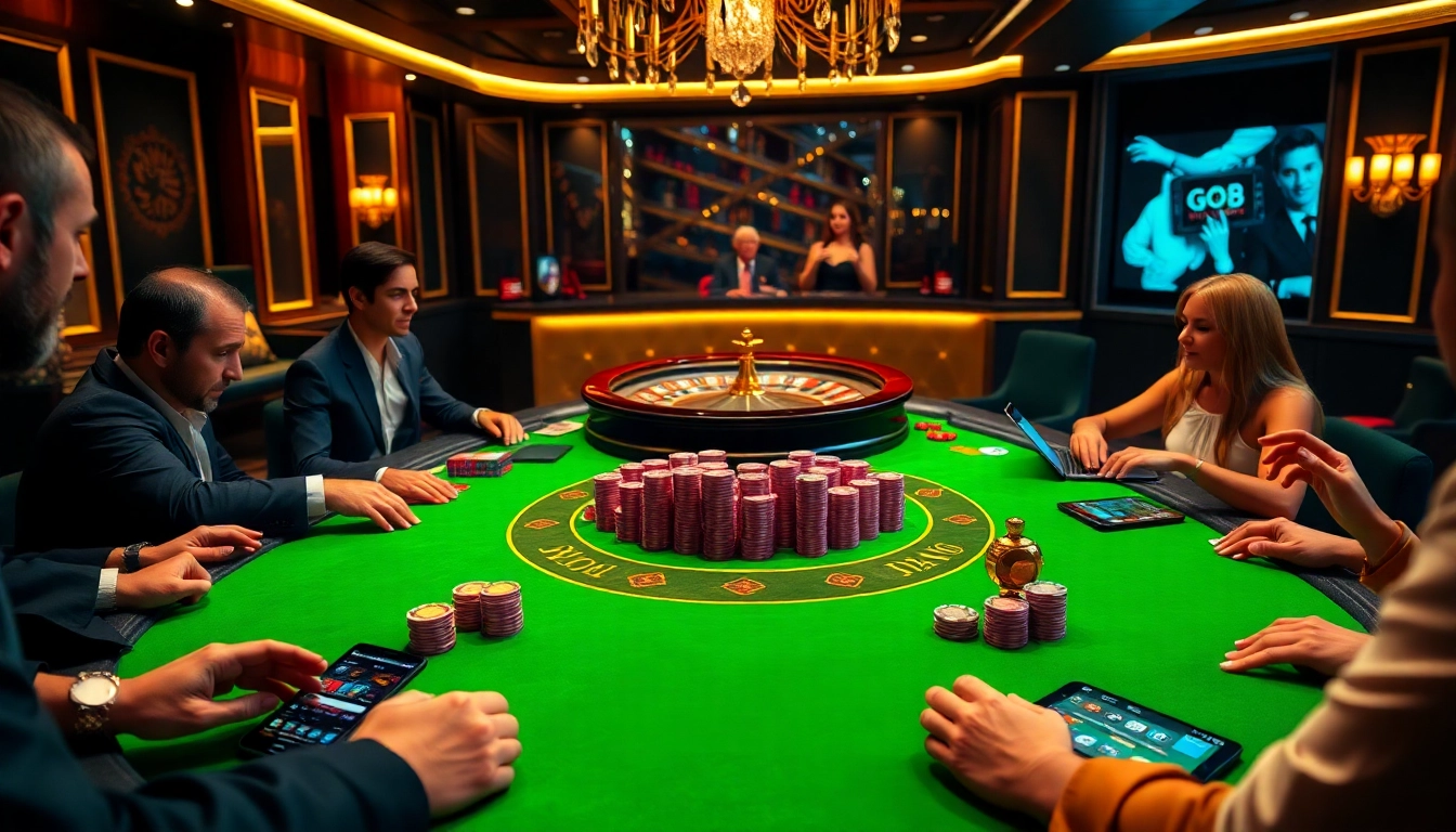 Exciting poker game scene showcasing Go8's thrilling gambling atmosphere.