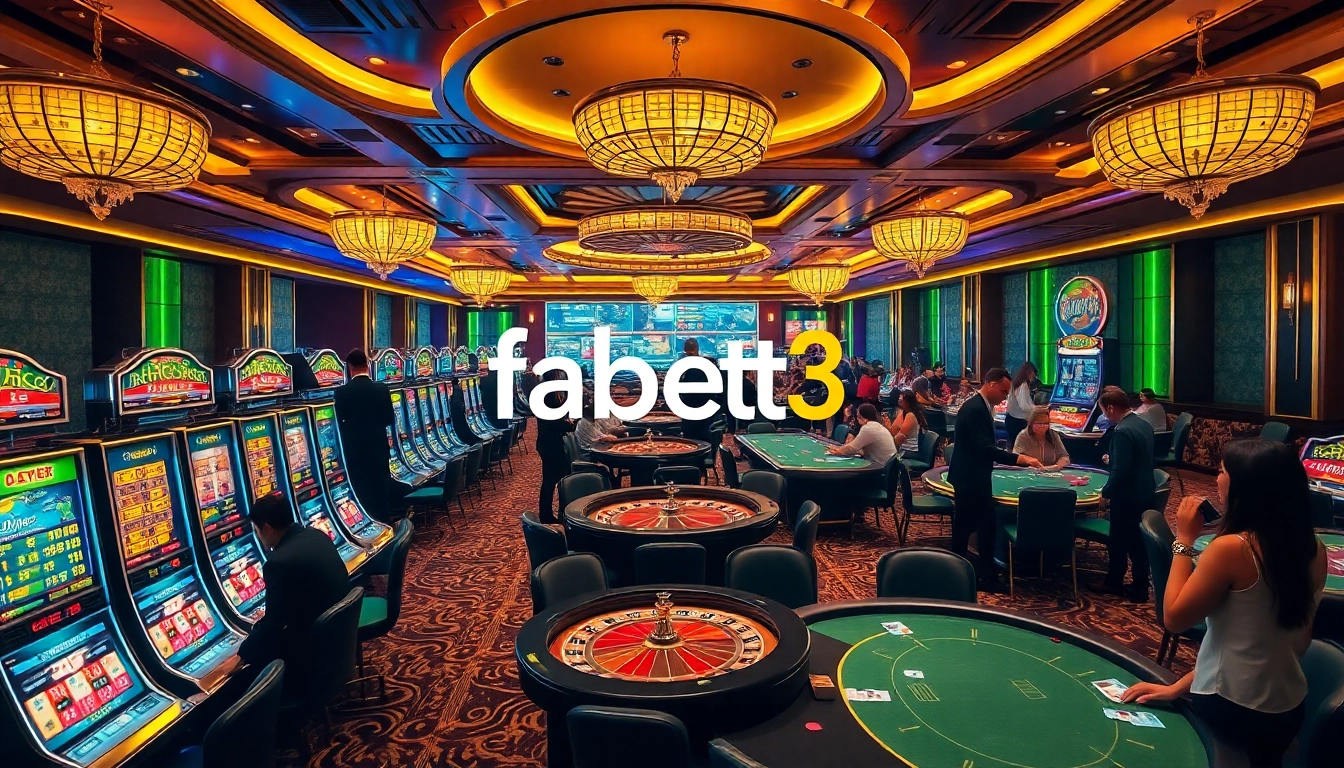 Experience excitement at https://fabet3.com/, featuring a luxurious casino floor filled with vibrant betting games.