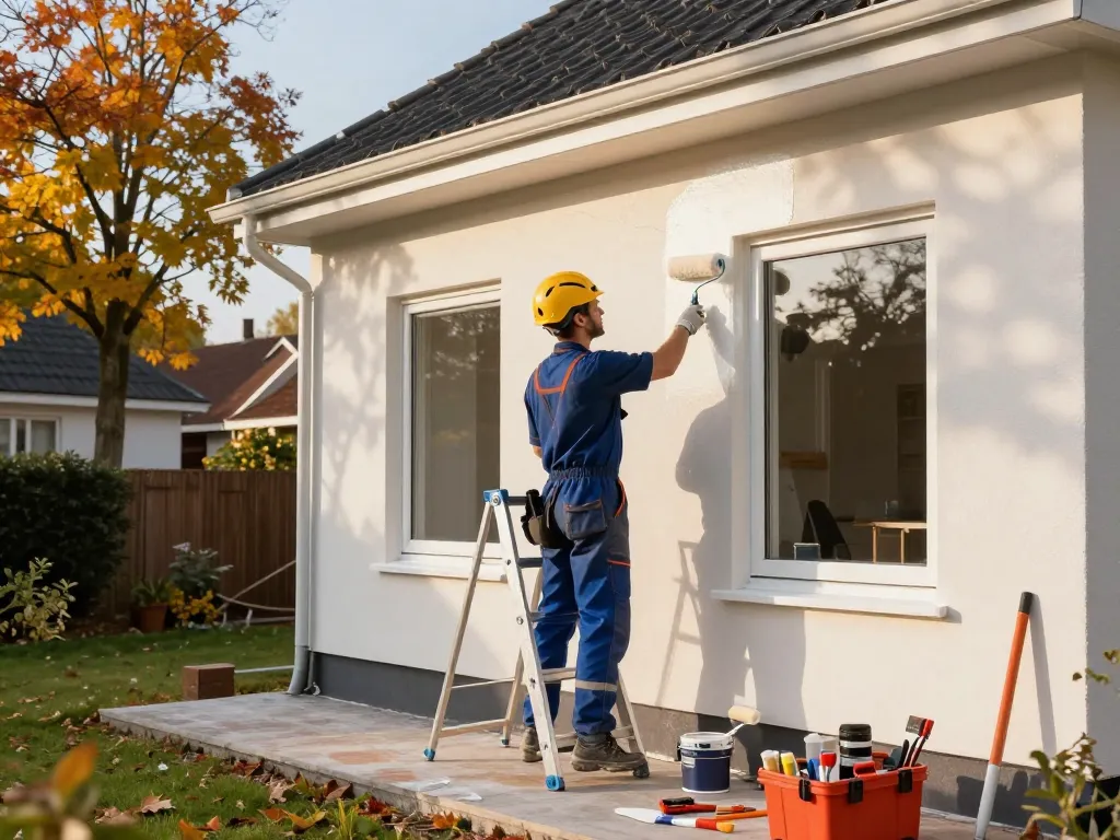 Expert dakdekker Utrecht schildert huisoverstekken met frisse kleuren in een levendige buurt