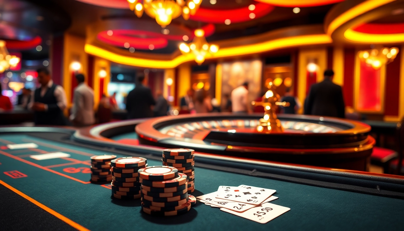 Engaging gamblers at Hitclub with vibrant casino visuals featuring poker chips and a spinning roulette.