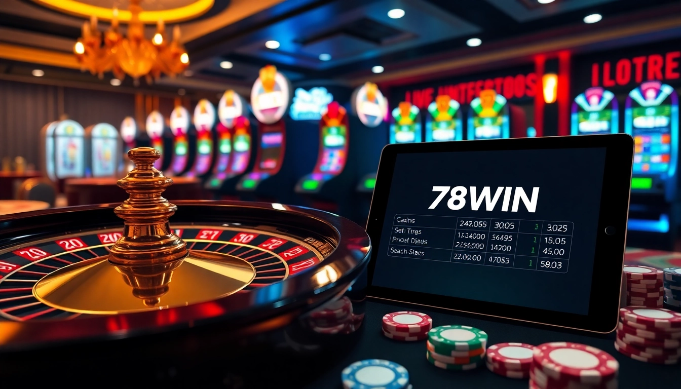 Experience the thrill of winning with 78WIN at a vibrant online casino interface.