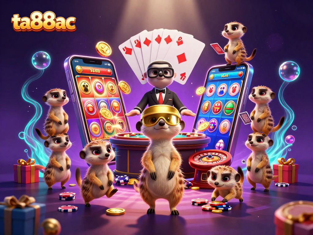 Enjoy a lively gaming scene at ta88ac with meerkats running a dynamic casino operation!