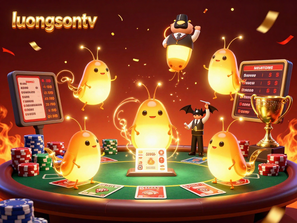 Experience thrilling sports betting with luongsontv's vibrant glowworm casino illustration.