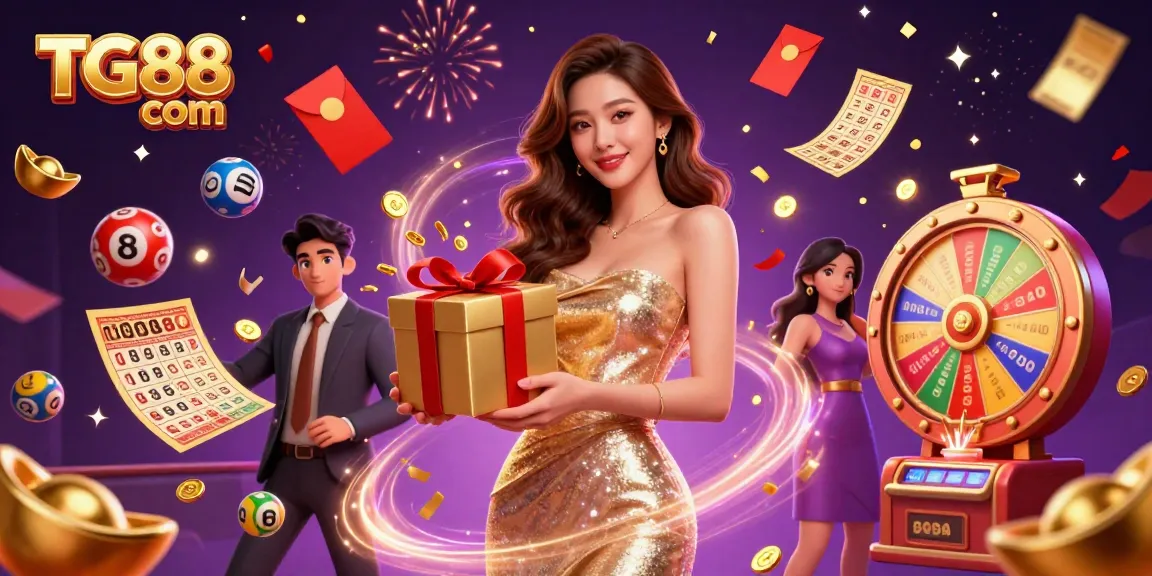 Join the excitement at TG88 com with vibrant casino elements and festive Lunar New Year vibes.