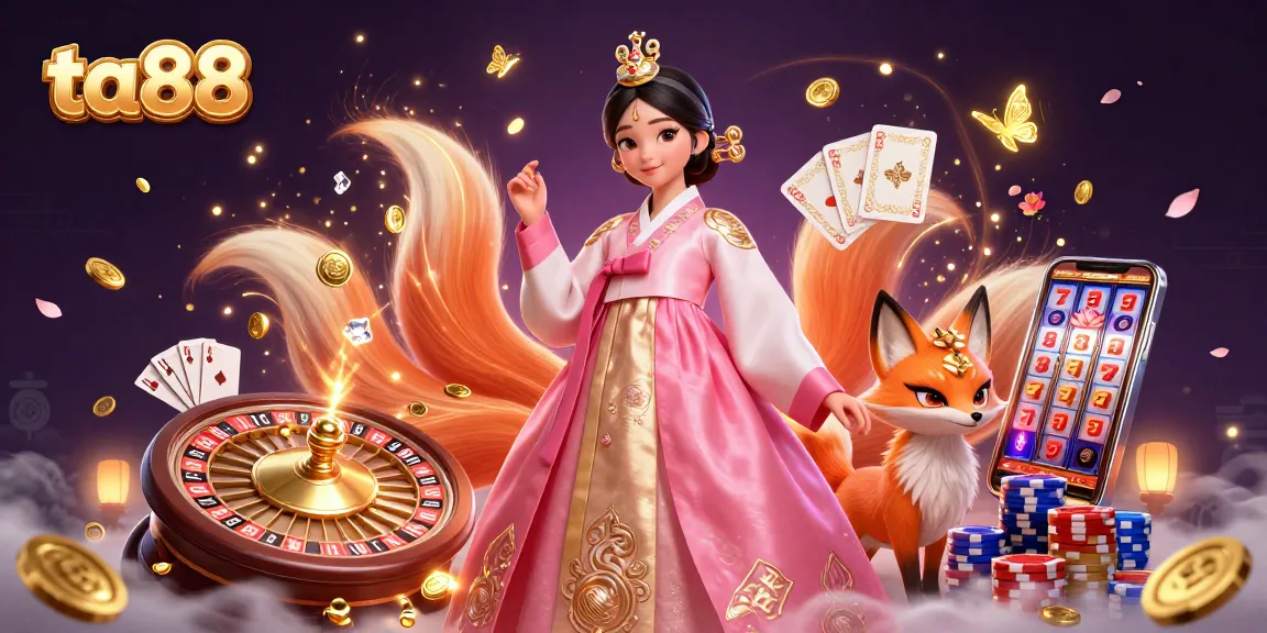 Win big at ta88 with an enchanting casino scene showcasing vibrant characters and gambling elements.