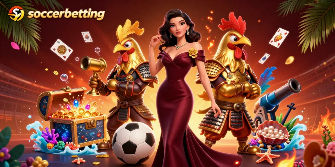 Engage in soccerbetting action with a glamorous scene featuring vibrant sports elements.