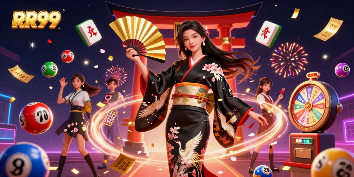 Experience thrilling gameplay at RR99 with vibrant lottery elements and an elegant host.