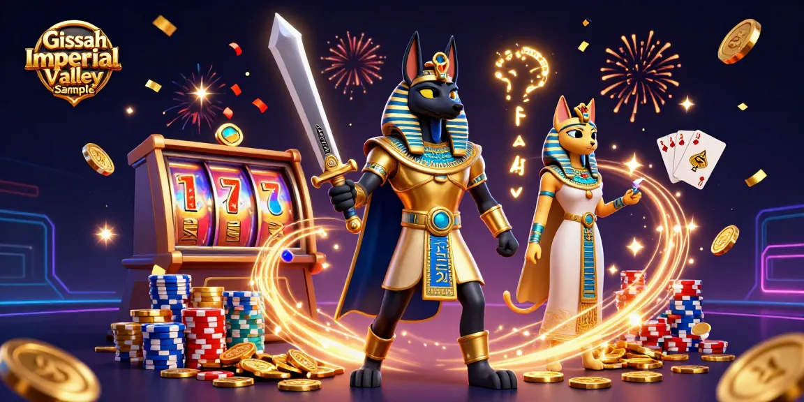 Experience the excitement of Gissah Imperial Valley Sample with vibrant casino elements and characters.
