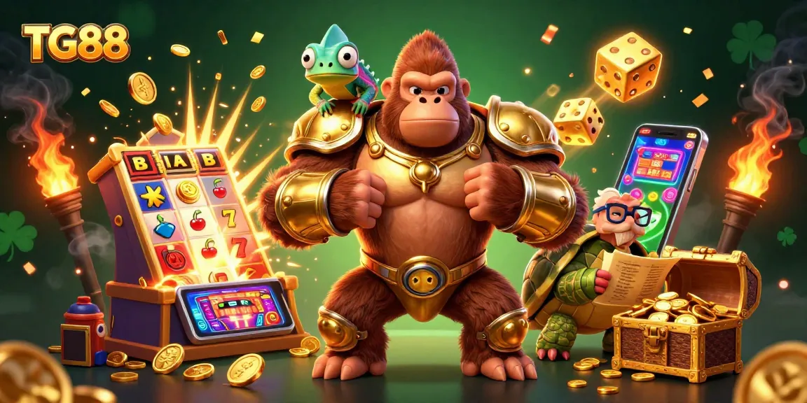 Experience exciting gameplay at TG88 with vibrant characters and casino elements in a dynamic scene.