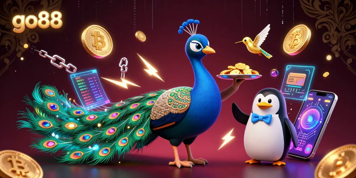 Engage with go88’s vibrant casino experience featuring neon crypto elements and a rich gaming scene.